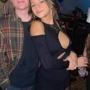 Motel Rocks black fitted mini dress